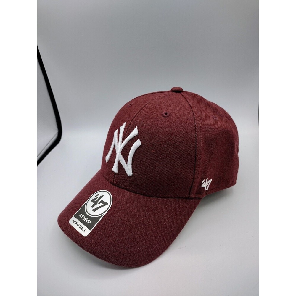 New York Yankees Men's Baseball Cap Hat 47' Maroon MVP Adjustable Cap Real Pics